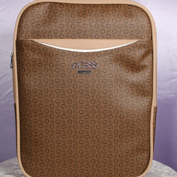 GUESS Brown Logo Backpack Travel School Zip Around Bag NWOT